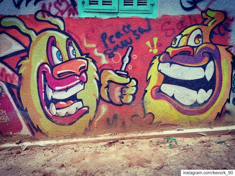 Drinking mate 🤔?... graffiti  streetartbeirut  outdoor  lebanon ... (Beirut, Lebanon)