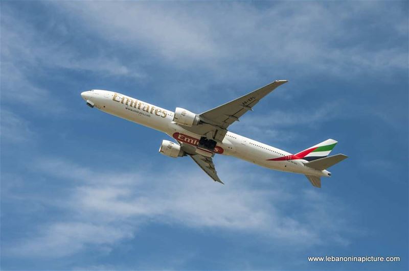 @emirates airplane soon after takeoff  lebanoninapicture ... (Beirut–Rafic Hariri International Airport)