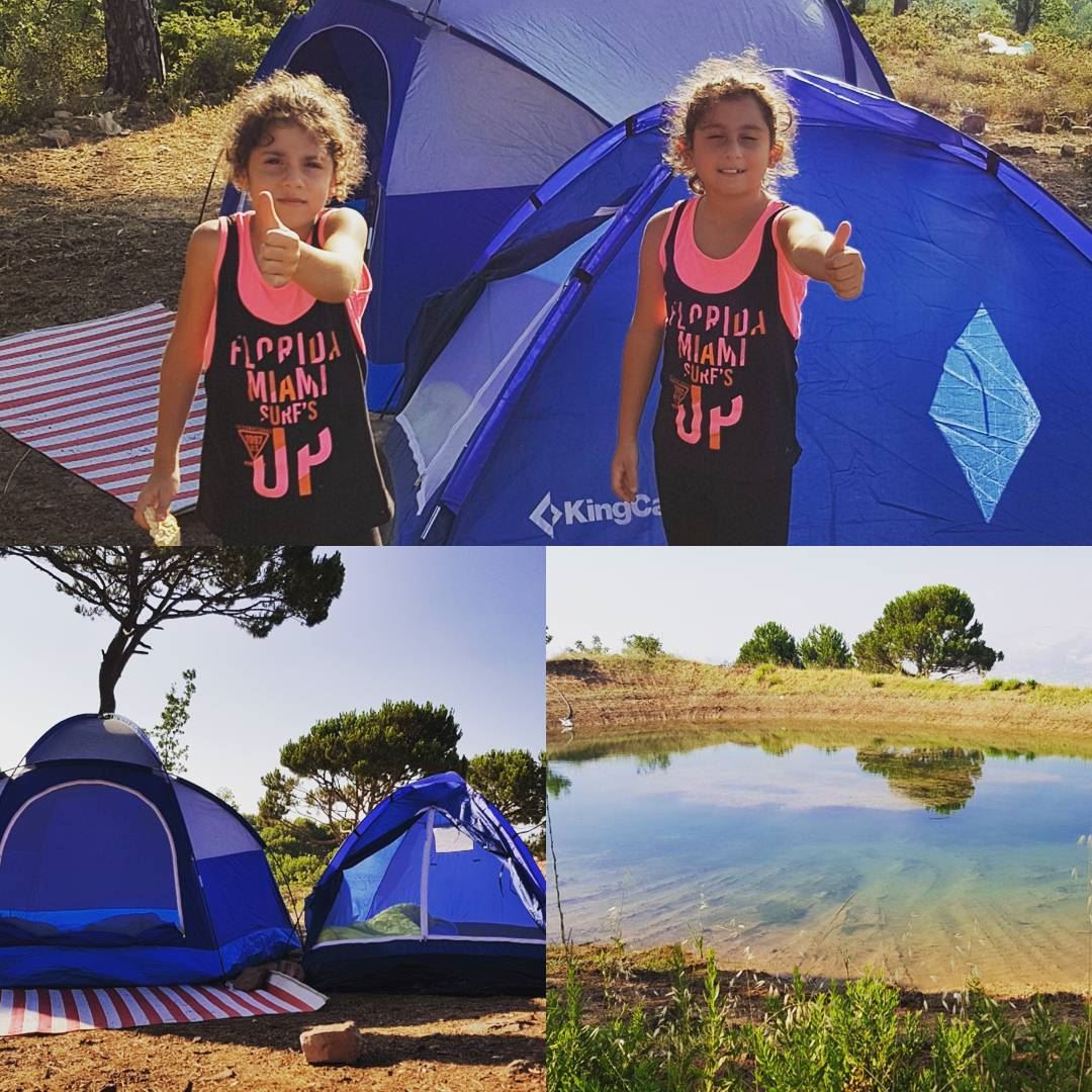 Enjoying the weekend with the family...First camping with the GIRLS😉🤙... (Jwar El Hozz)