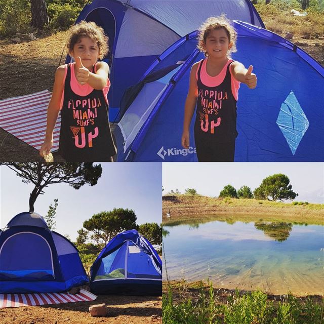 Enjoying the weekend with the family...First camping with the GIRLS😉🤙... (Jwar El Hozz)