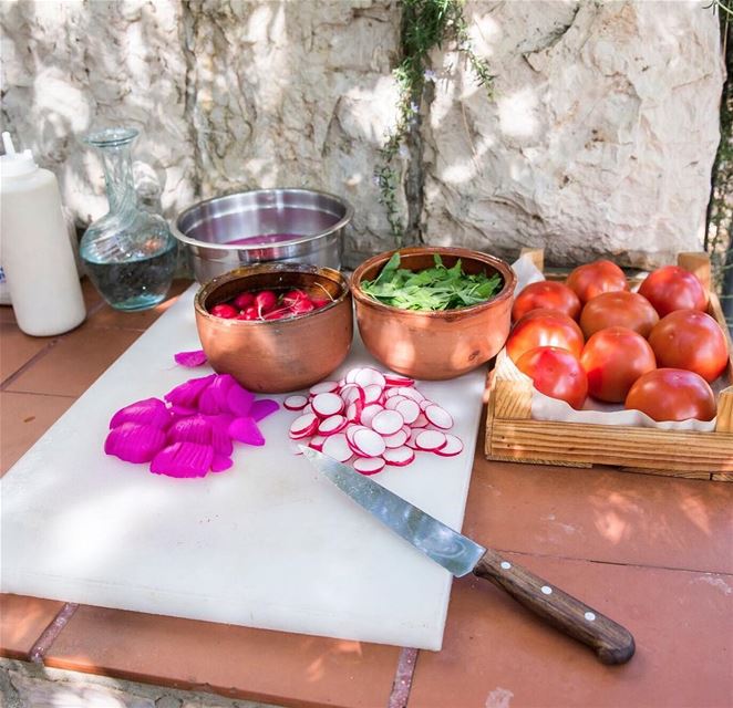 Falafel in the making at Tawlet Beit el Qamar… Tahine, fresh veggies,...