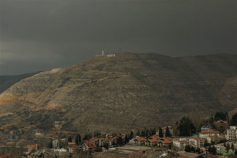 Faraya under dark clouds... lebanon  liban  mountlebanon  montliban ... (Faraya, Mont-Liban, Lebanon)