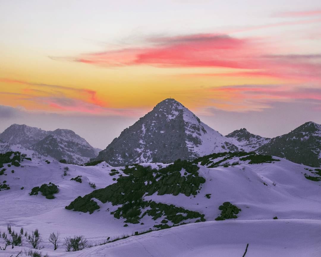 February Sunsets 🗻🌄 clouds  snow  Mountains  landscape  nature ... (El Laklouk, Mont-Liban, Lebanon)