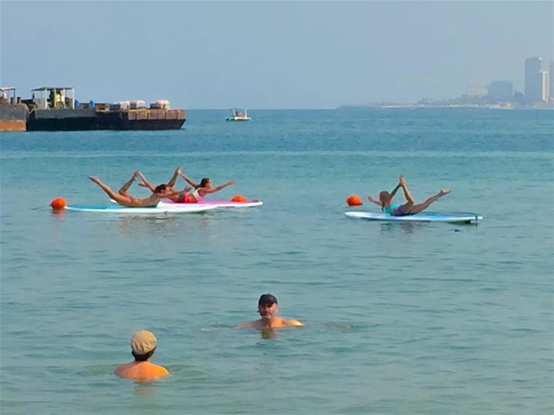 Feeeel good! Stretch. Work your whole body with SUP Yoga - ask the girls... (Surf Shack Lebanon)
