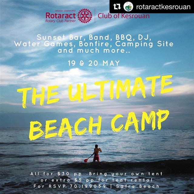 ✨ Find us there on Sunday May 20th! ✨ Repost @rotaractkesrouan with @get_r (Safra Beach)