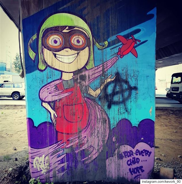 For every child... hope... graffitilove  graffitiart  bridge ... (Beirut, Lebanon)
