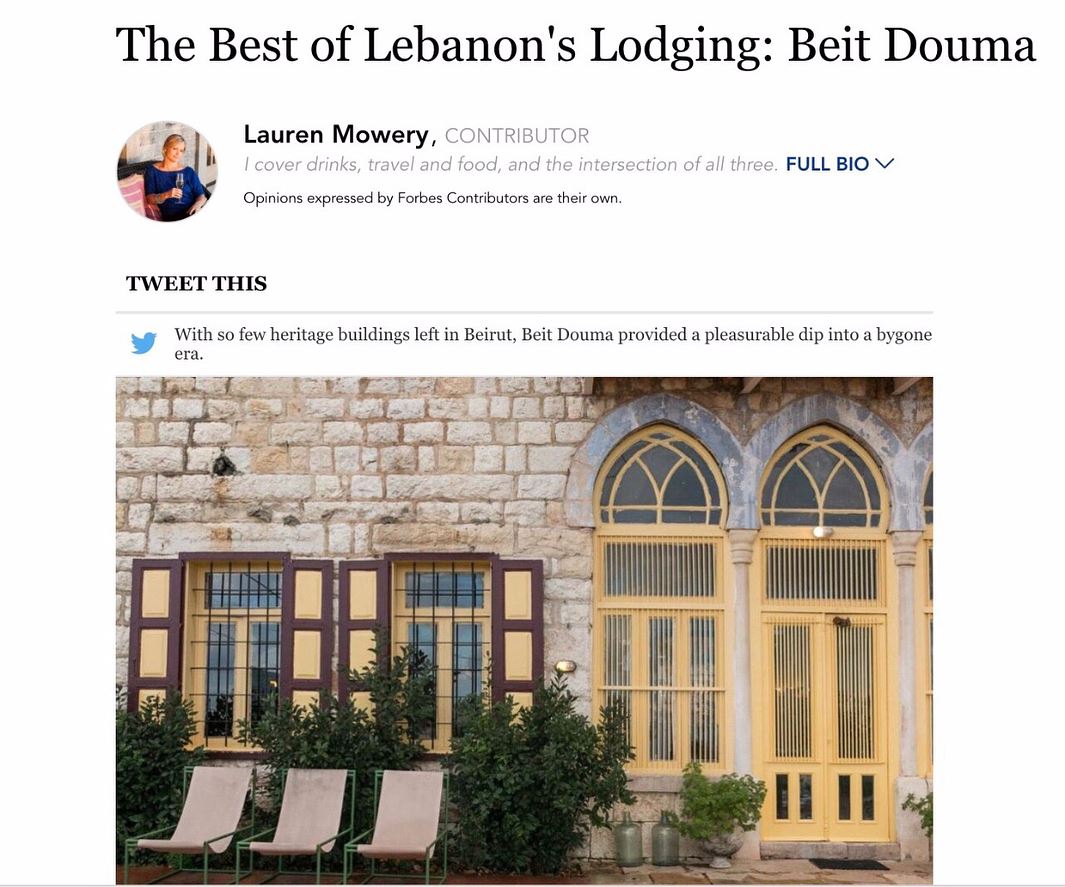 @Forbes lists  BeitDouma as one of  Lebanon's best lodging. We loved...