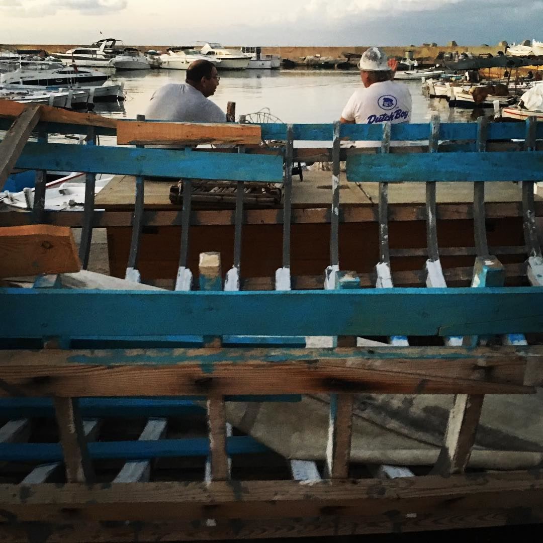 Friend’s chat over the wreck  arablife  boat  boatrepair  port  friendship... (Tyre, Lebanon)