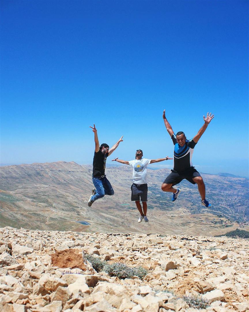  friends  fun  flying  crazy  jump  high  qornetelsawda  lebanese  sky ... (Qornet Al Sawda)