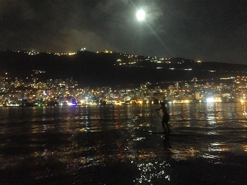 Full Moon Paddle in Jounieh Bay 🌕💛-- RSVP for tonight's Full Moon Tour.... (Surf Shack Lebanon)