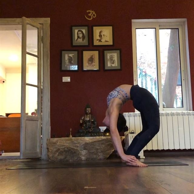 Full wheel pose is getting better. The struggle is to find balance when... (Sarvam Yoga)