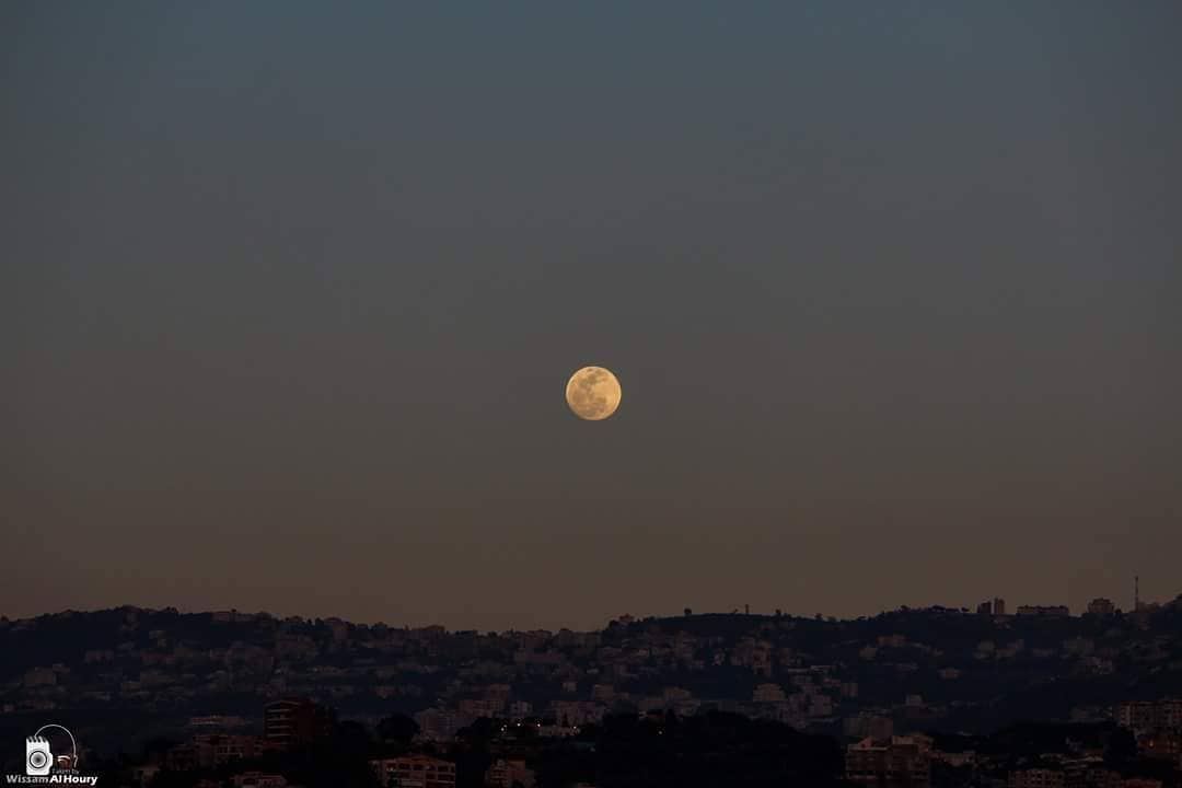  fullmoon moon moonlight nightphotography night sunset earth amazing... (Lebanon)