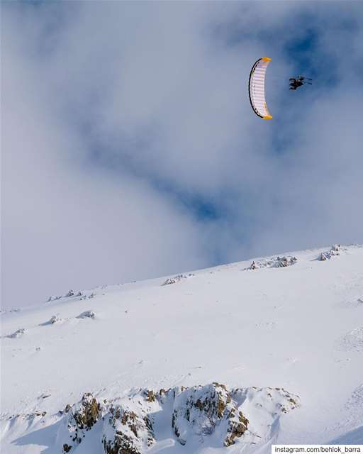 Gliding Between Clouds 🎿 🦅  speedriding  speedflying ... (Mount Lebanon Governorate)