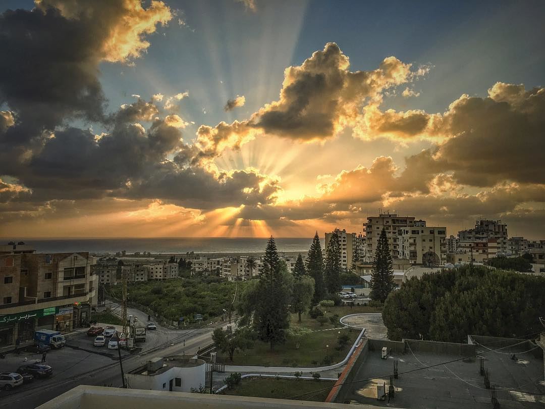 Golden murkiness of a relentless sunset....  tyre sunset nature_perfection... (Tyre, Lebanon)
