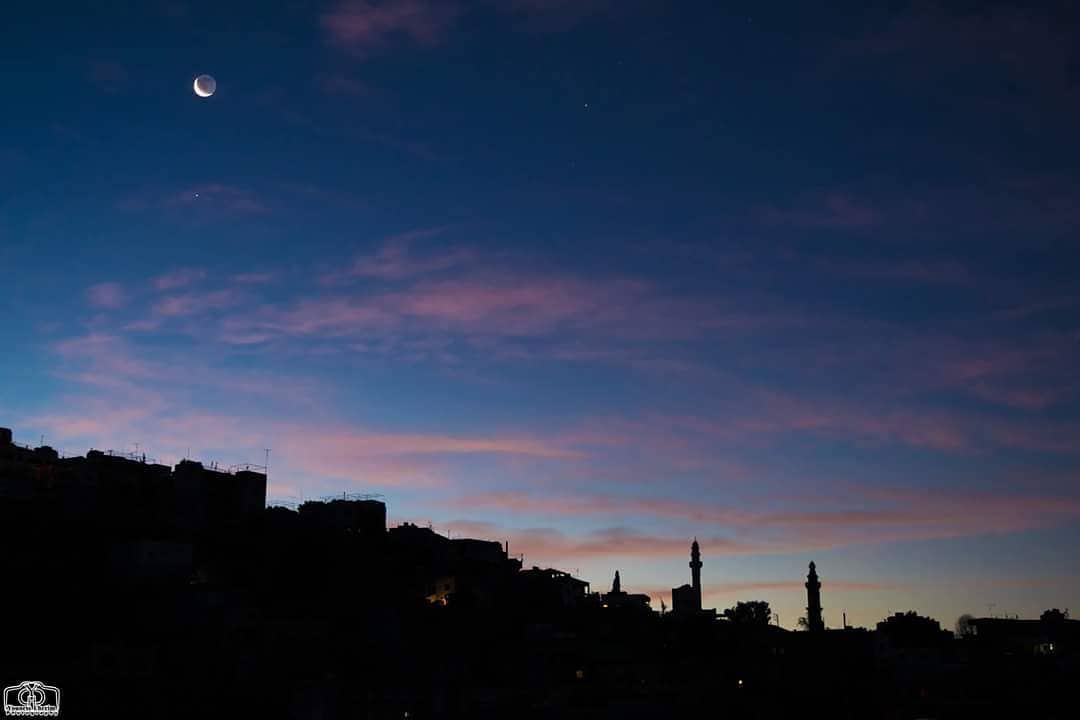 Good morning 🌙 morning  dawn  cresent  crescentmoon  moon  clouds ...