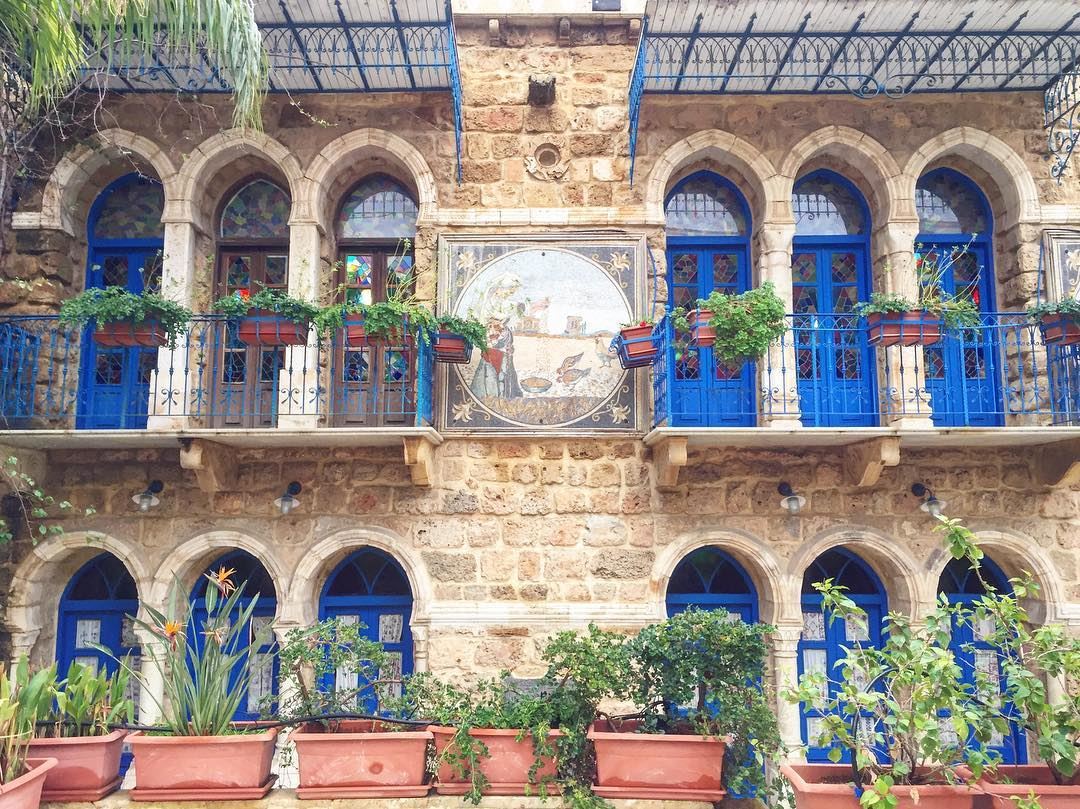  green  eco  balconies  blue  doors  architecture  archilovers  heritage ... (Beirut, Lebanon)