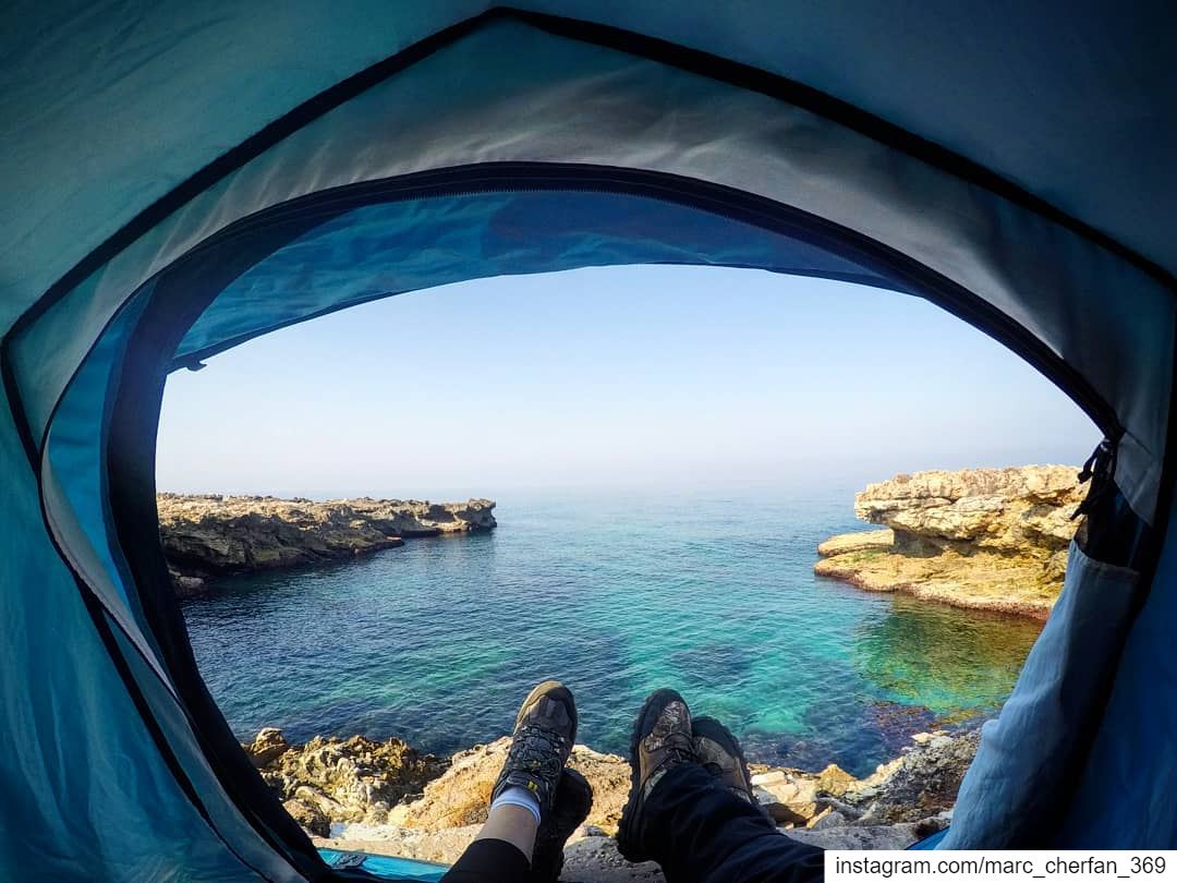  Happiness is Me & You, Waking up to a  SeaView 😎⛺ GoodMorning ... (Kfar Abida)