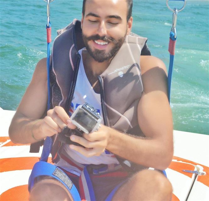 happiness 😇❤🎈  parasailing  lebanon  sea ...
