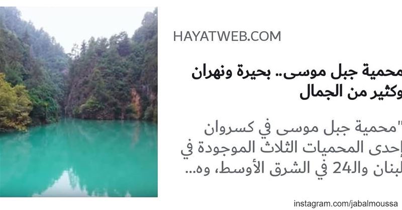 Happy Reading:http://www.hayatweb.com/article/234626 JabalMoussa ... (Jabal Moussa Biosphere Reserve)