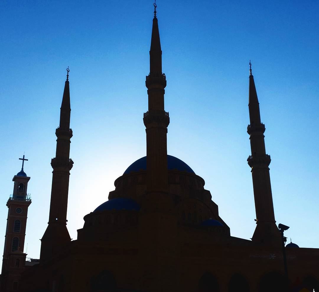Harmony through architecture.  Mosque  architecture  buildings  lebanon ... (Beirut, Lebanon)