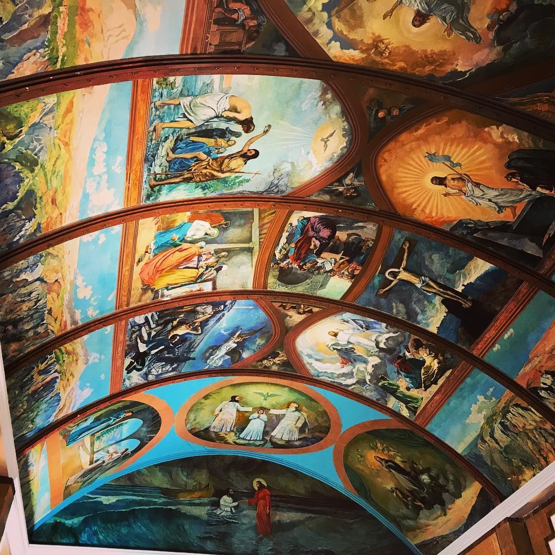 Have a blessed  sunday!  diman  paintings  illustrations  ceiling ... (Maronite Patriarchate - Diman North Lebanon)