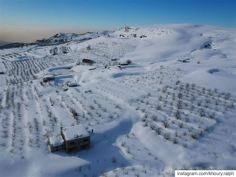 He's cold, silent and strong...... snow  morning  cold  dronestagram ... (Lebanon)