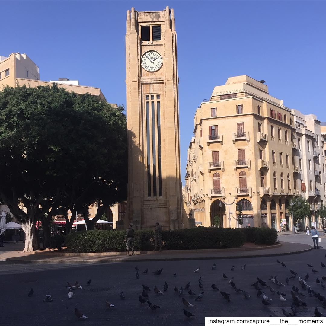 Hello From The Beautiful Beirut !  beirut  clock  trees  sky  clouds ... (Downtown Beirut)