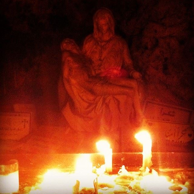  holy  virgin  marry  candles  prayers  peace  Harissa  Lebanon ...