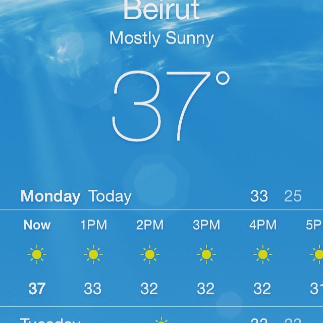  Hot Weather Today Lebanon Beirut Sunny Sun Achrafieh Can anyone believe...