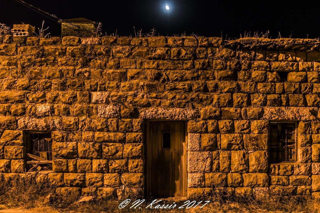  house  moon  nightlifephotography  stones  mountain  ngconassignment ... (Baskinta, Lebanon)