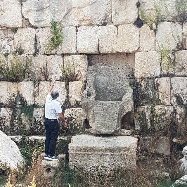 Hunting scenes behind the throne of Astarte in the Temple of Eshmun.... (Temple of Eshmun)