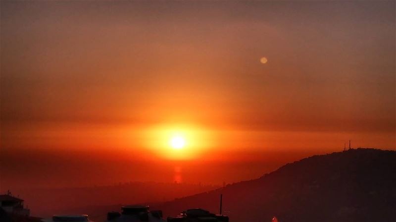 I admire watching sunsets livelovebeirut  livelovelebanon ... (Dhoûr El Aabâdîyé, Mont-Liban, Lebanon)