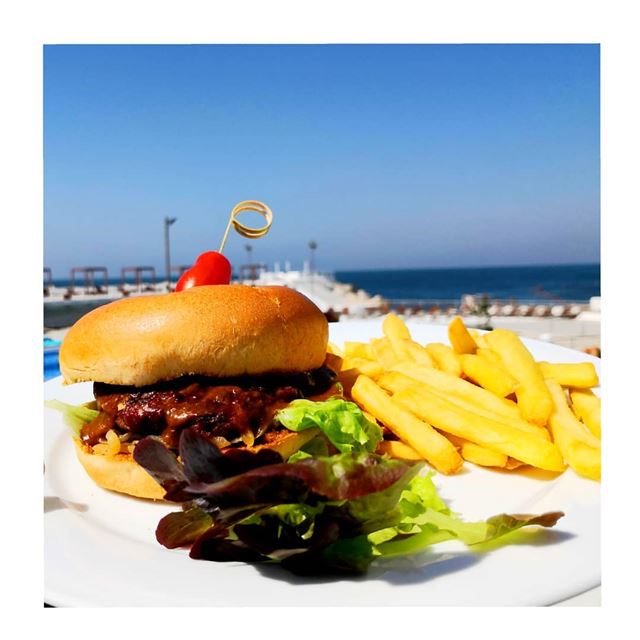 I always wonder... how can vegans survive without burgers?! 🙄🍔  Patty ... (Riviera Hotel & Beach Lounge Beirut)