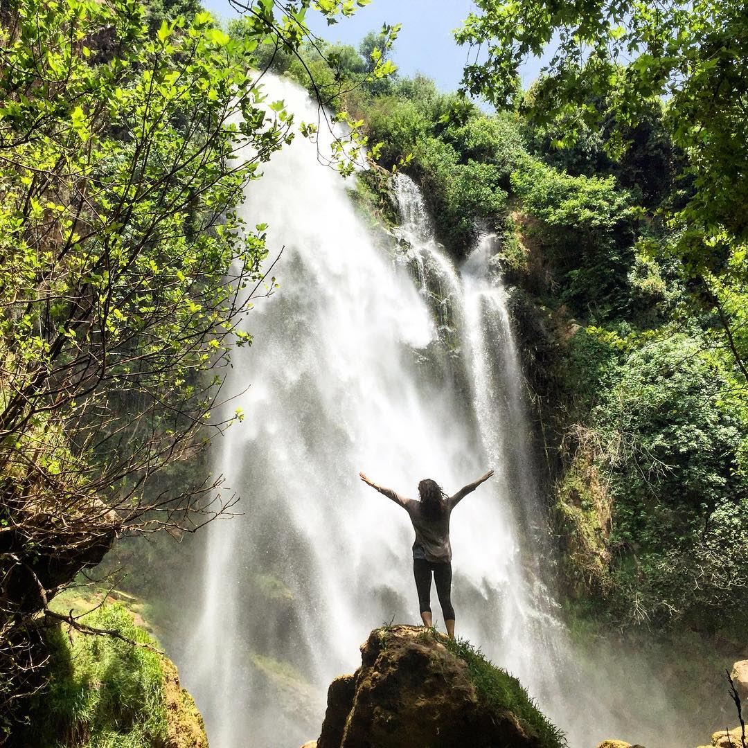 I had to have my own picture with that waterfall after all. And yes, it is... (Bsâtîne El Aossi, Liban-Nord, Lebanon)