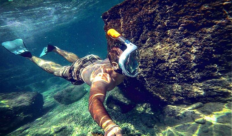 I just realized how beautiful the world underwater is.💙  snorkeling... (Batroûn)