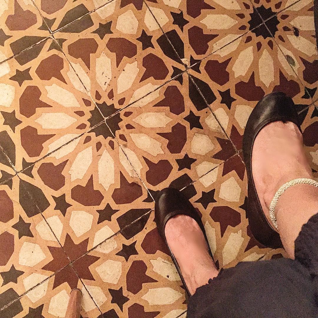 I sat and looked down 🤓  tiles  patterns  arabesque  floor  feet  topview... (Beirut, Lebanon)