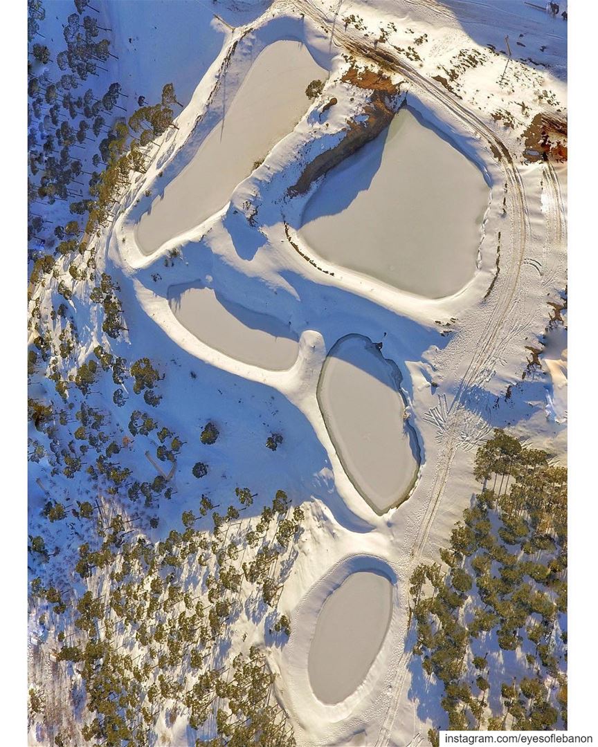 Iced Falougha Lakes ❄️🌲Credits to @chady.el.khoury・・・ ... drone ... (Falougha, Mont-Liban, Lebanon)