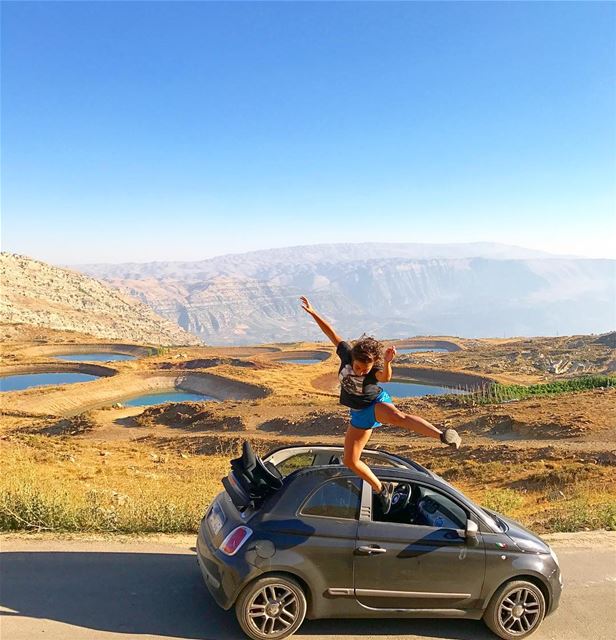 If you  jump , I jump 🐒🚘  Lebanon  nature  Fiat  Fiat500 ... (Akoura, Mont-Liban, Lebanon)