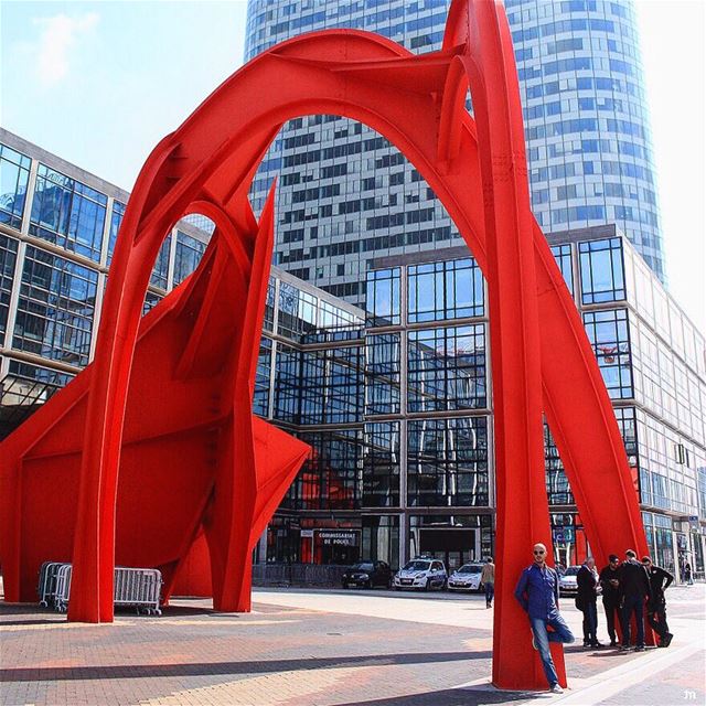 -In a grey world, dare to be red-... architecture  paris  france ... (La Défense, France)