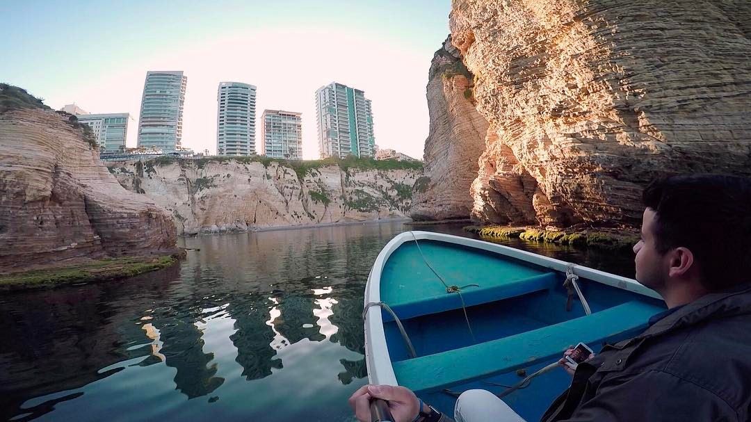 In life we must take adventures in order to know were we truly belong 🚣🏻... (Pigeon Rock Beirut.)