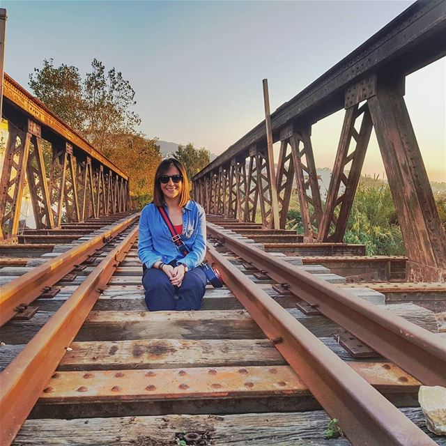 It looks an easy  pose but actually the  railroad is not as  safe as it... (Nahr Ibrahim, Mont-Liban, Lebanon)