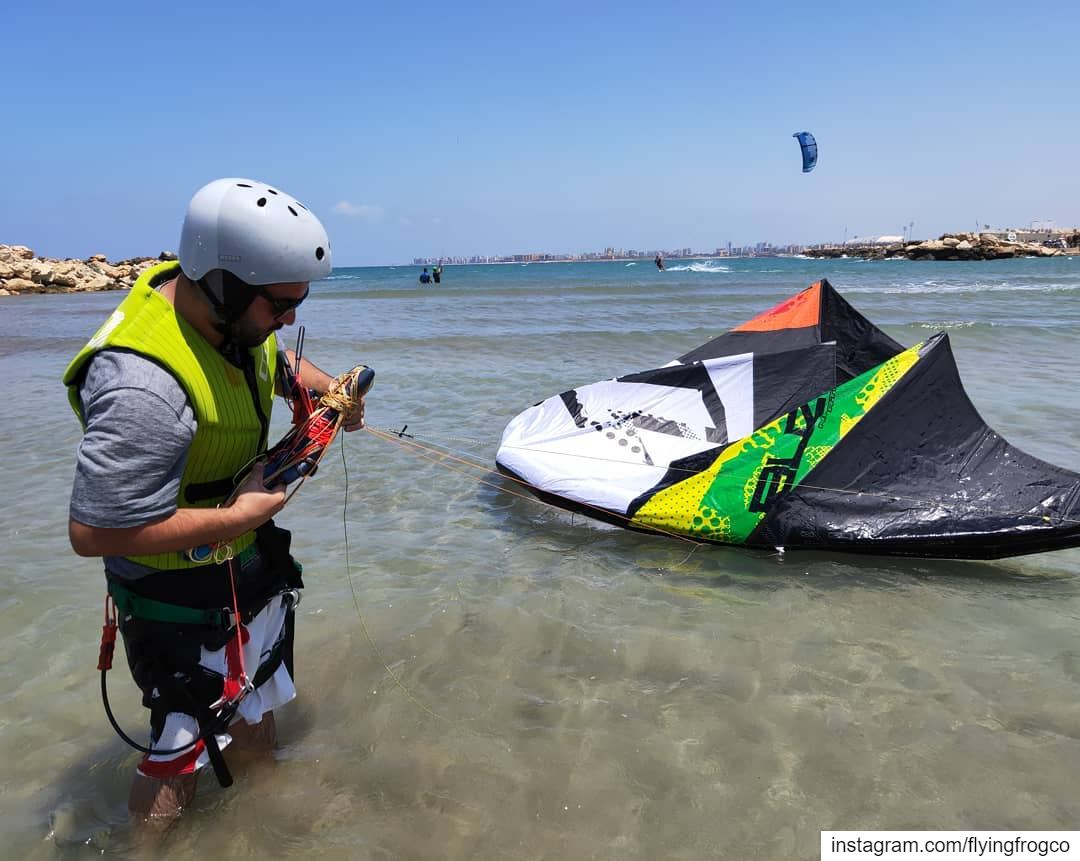 It's windyLearn to kitesurf(In the pic, self rescue training)...... (Tripoli, Lebanon)