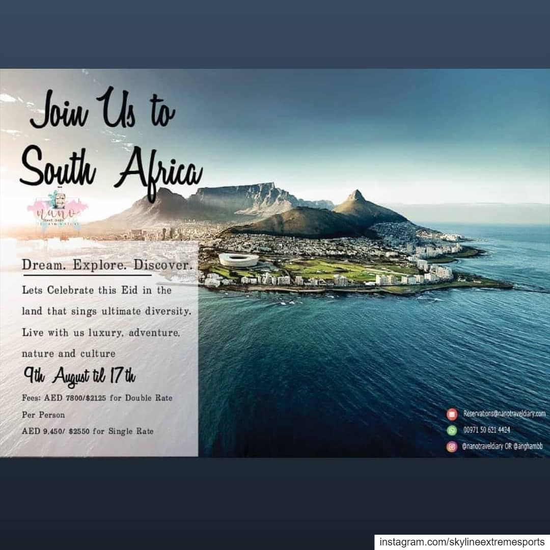 Join us to trip of a lifetime to South Africa this Adha Eid Holiday!!For...