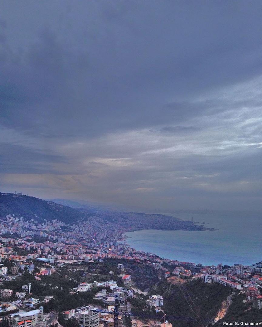 Jounieh bay ☔️  breathtaking  view  end  of  november ... (Fatqa, Mont-Liban, Lebanon)