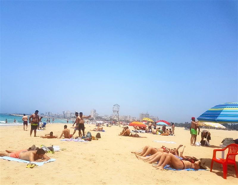 Keep calm and enjoy the moment❤❤❤ beach  beachbody  sunbathing  tanning ... (Tyre, Lebanon)