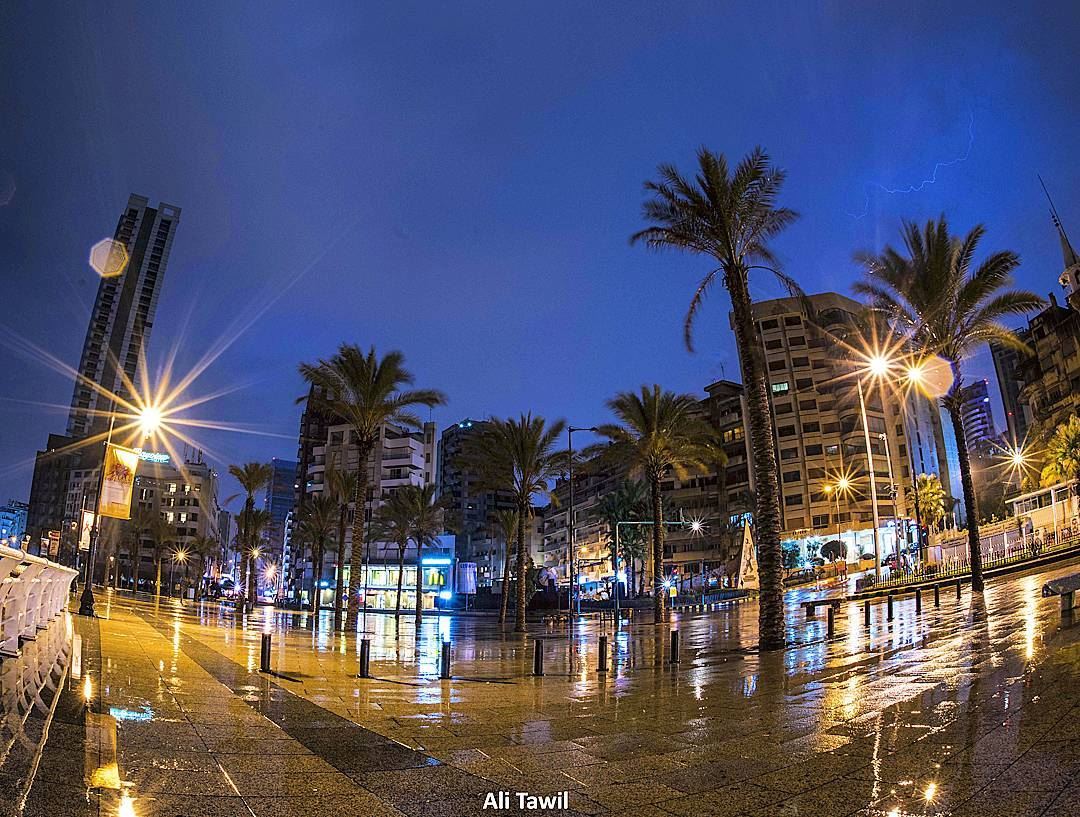 🌧 landscape  rainydays  rain  fisheye  nikon  d810  reflection ... (Ain El Mreisse, Beyrouth, Lebanon)