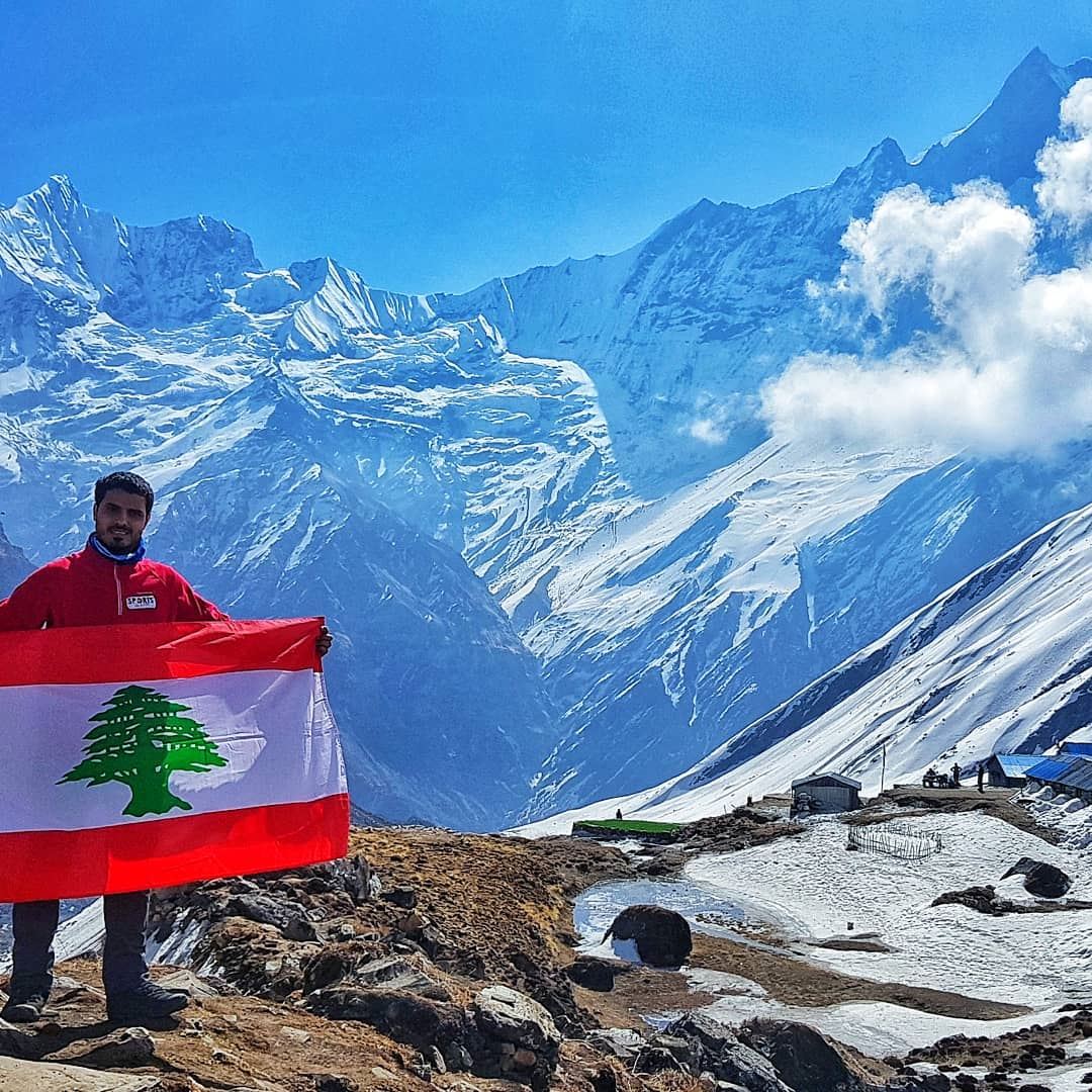 Lebanese and proud 🇱🇧.... tb  himalaya  himalayas  pokhara ... (Nepal)