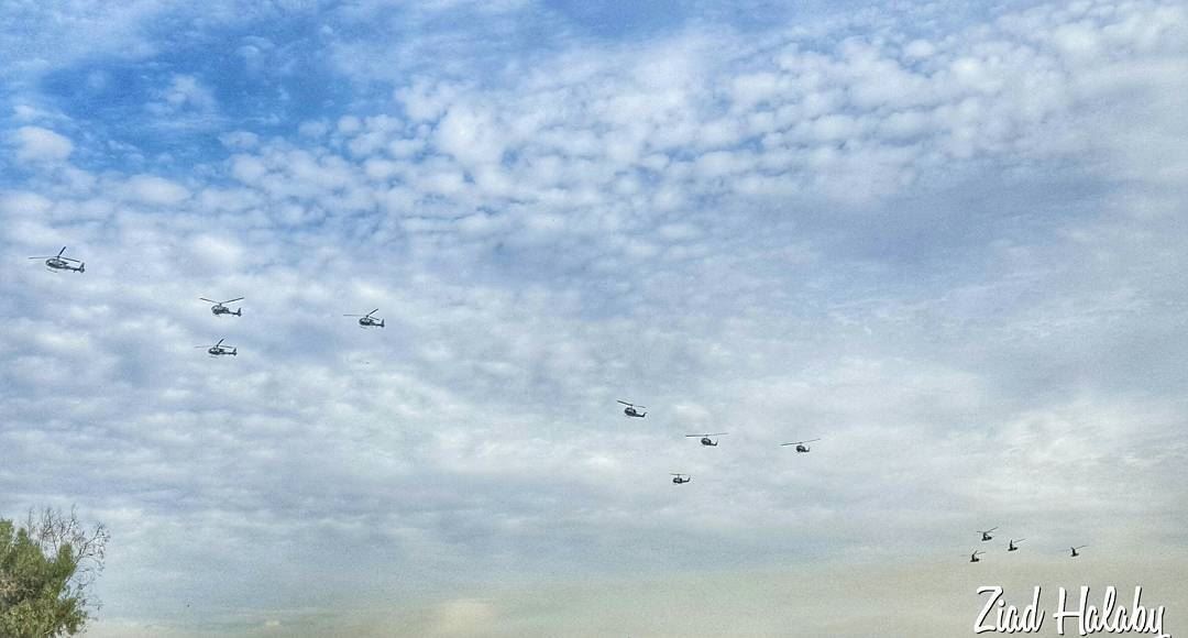 Lebanese Army Helicopters Preparing for the Independence Day