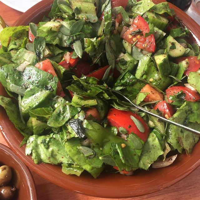 Lebanese food is the best 💚♥️Who never tasted  fattoush ?The...
