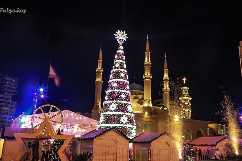  lebanon beirut christmastree xmas christmasdecorations  nightlights... (Downtown Beirut)